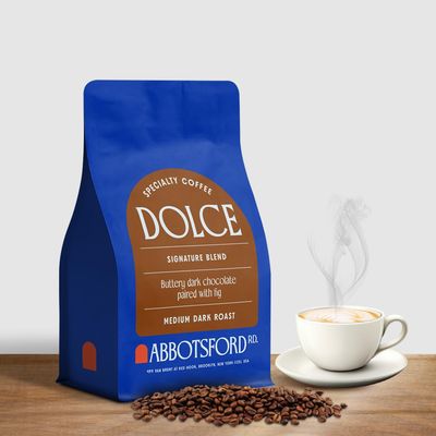 Dolce Whole Coffee Beans, Specialty Medium Dark Coffee Beans, Sweet Flavor with Buttery Dark Chocolate Fig, 12 Oz Bean Bag, Freshly Roasted in Brooklyn