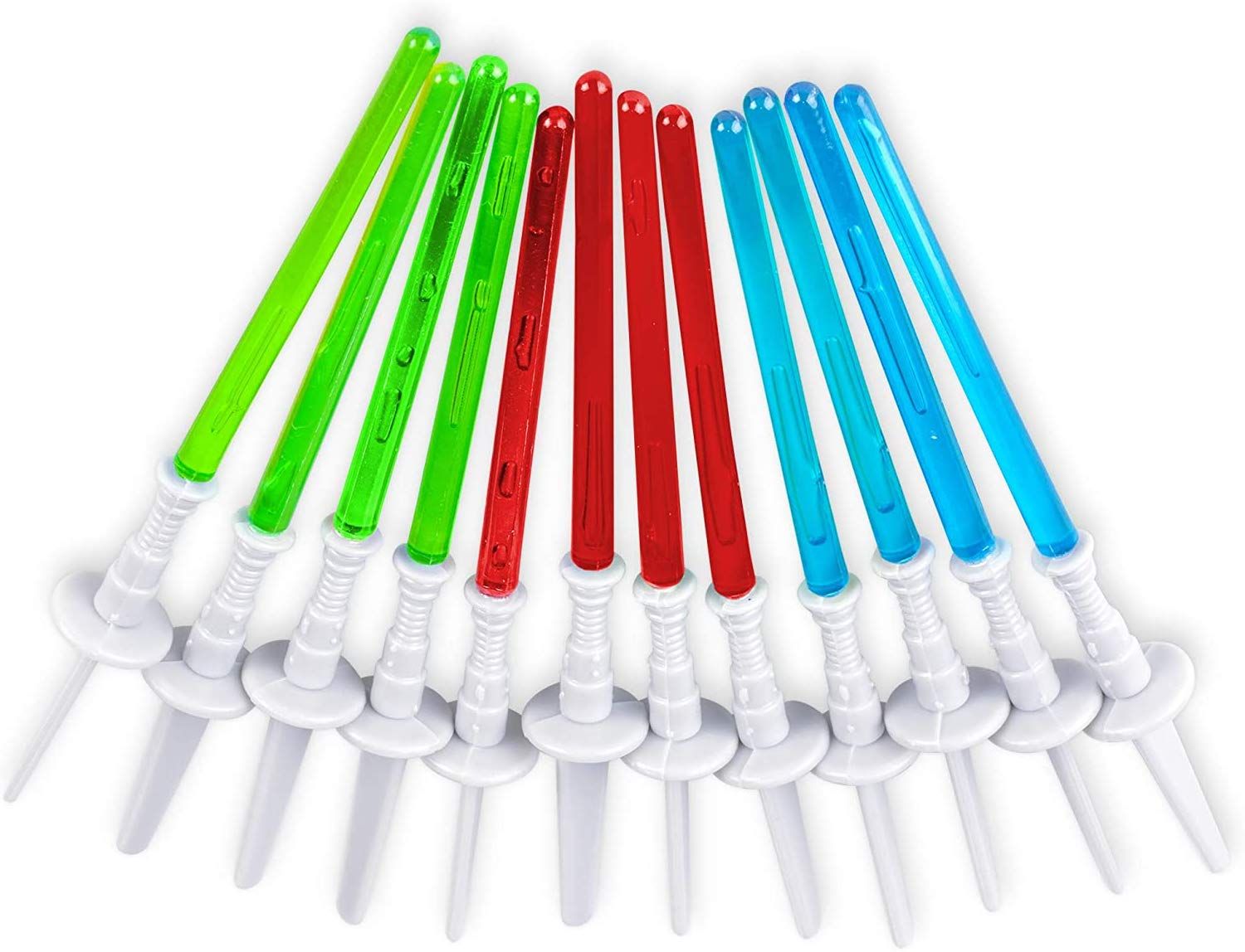Super Z Outlet Light Sabre Cupcake Decoration Toppers Sticks Picks Set for Children Birthday Party, Fan Shows, Movies, 4&quot; inches Tall - 12 Pack