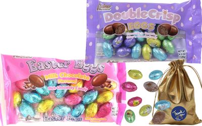 Milk Chocolate-Flavored Rich Chocolaty and Smooth Candy, Double Crisp and Crunchy Eggs Eggs are perfect Easter basket gift stuffer Soko Smiles Thank You Sticker.