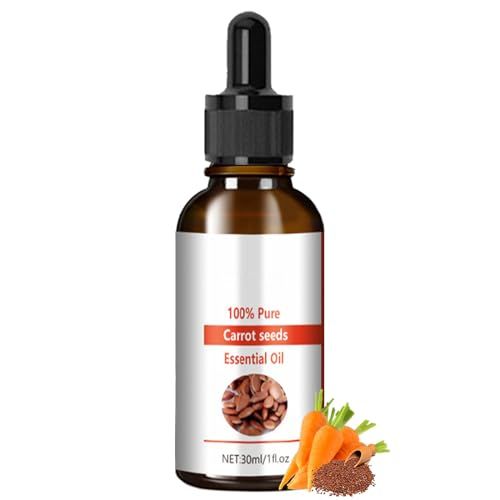 ARCHIDATE Carrot Seed Oil, Organic Carrot Seed Oil for Face Anti Aging, Firming Skin, Carrot Oil for Skin Hair Nails Moisturizer, 100 Natural Cold Pressed Unrefined Carrot Seed Essential Oil, 30ml