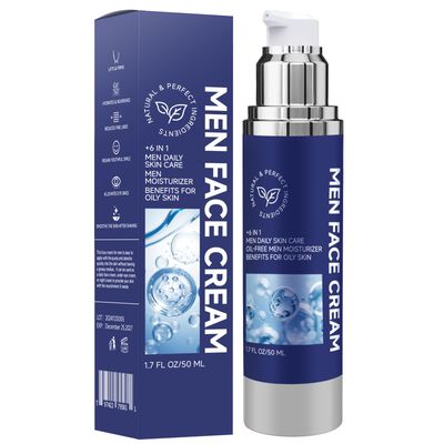 HaimaiLife Face Cream for Men, 6 In 1 For Men, Collagen Face Moisturizer for Reduce the Puffines Look of Eye Bags Smooths Appearance of Fine Lines, After Shave Skin Care, 1.7oz