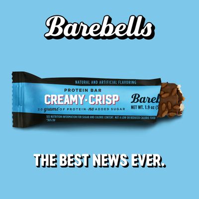 BAREBELLS Protein Bars Creamy Crisp - 12 Count, Pack of 2 - Protein Snacks with 20g of High Protein - Chocolate Protein Bar with 1g of Total Sugars - Perfect on The Go Protein Snack Breakfast Bars