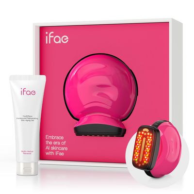 Microcurrent Facial Device Face Lift: iFae 3 in 1 Light Therapy for Face, Portable Face Lift Device for 90 Seconds Lifting, Tightening, Skin Rejuvenation Anti-Aging Wrinkle Skin Salon at Home (Pink)