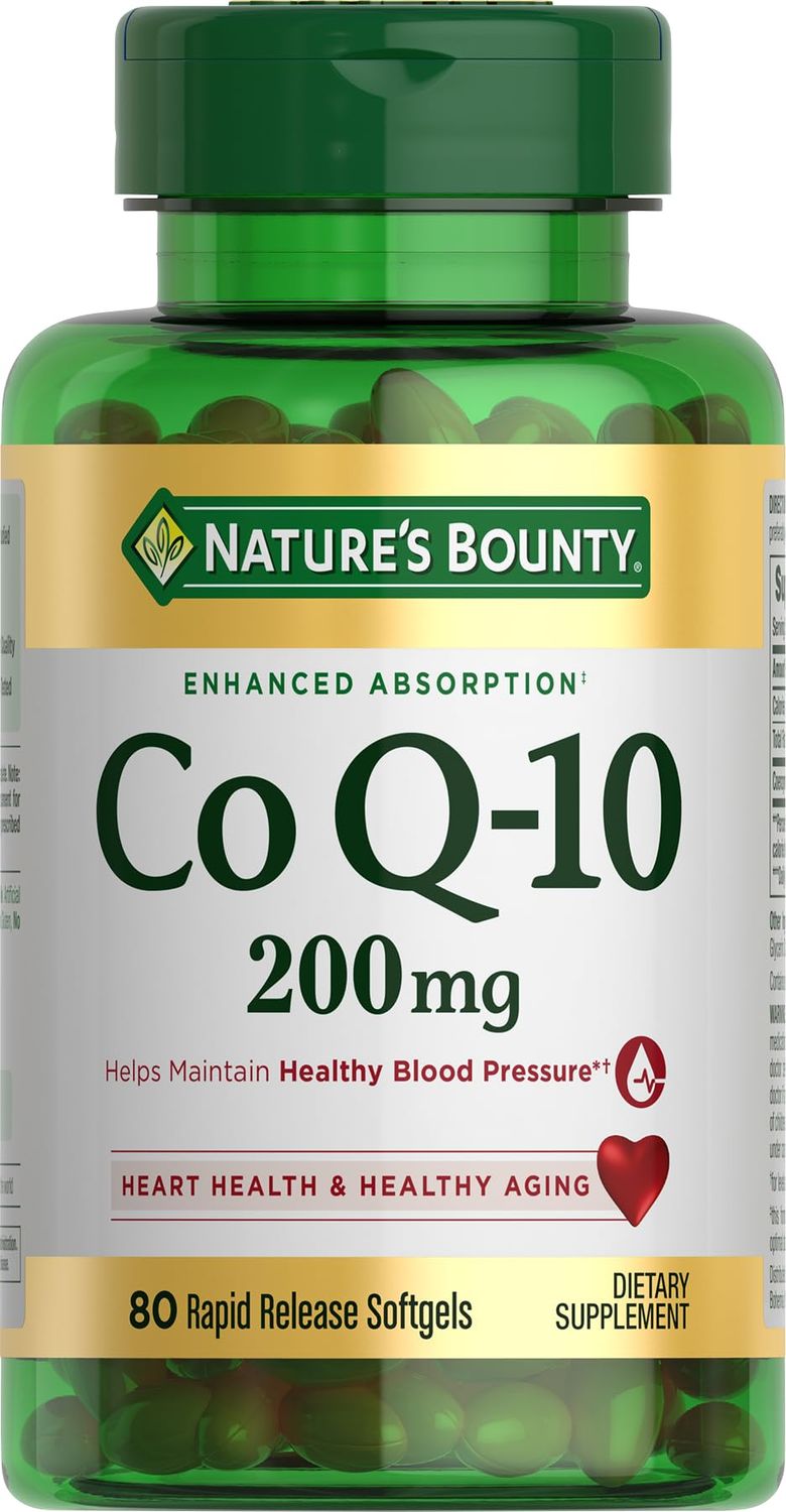 Nature&#39;s Bounty CoQ10, Supports Heart Health, Dietary Supplement, 200mg, 80 Rapid Release Softgels