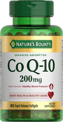 Nature&#39;s Bounty CoQ10, Supports Heart Health, Dietary Supplement, 200mg, 80 Rapid Release Softgels