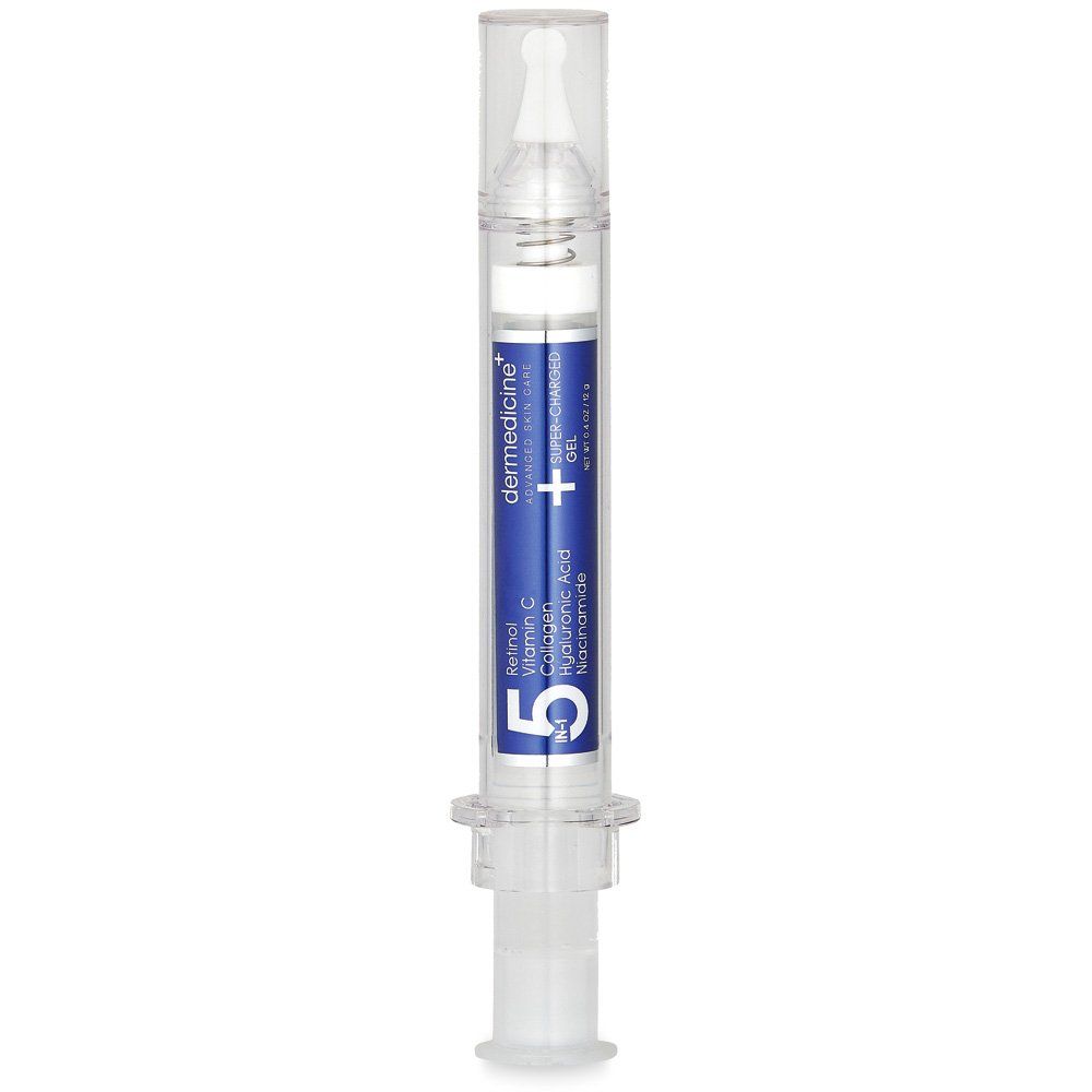 5 in 1 Super-Charged Gel for Face with Retinol, 3 Vitamin C, Collagen, Hyaluronic Acid, Niacinamide May Help Improve Appearance of Fine Lines and Reduce Appearance of Dark Spots .4 oz 2 g