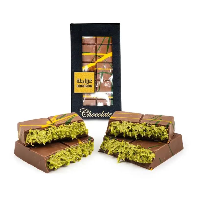 Granada Dubai Chocolate Kunafa Pistachio (The Original), 6oz - 170 grams - Imported from DUBAI UAE, Ideal Gift for all Occasions, 100 Original Taste!