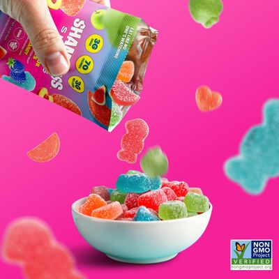 Shameless Snacks Sweet Sour Allstars - Candy Variety Pack Sour Gummy Candy Healthy Vegan Snacks Low Sugar Fruit Snack 6-Pack, Gluten Free Red Raspberry, Watermelon, Peach, Green Apple, Blue Raspberry