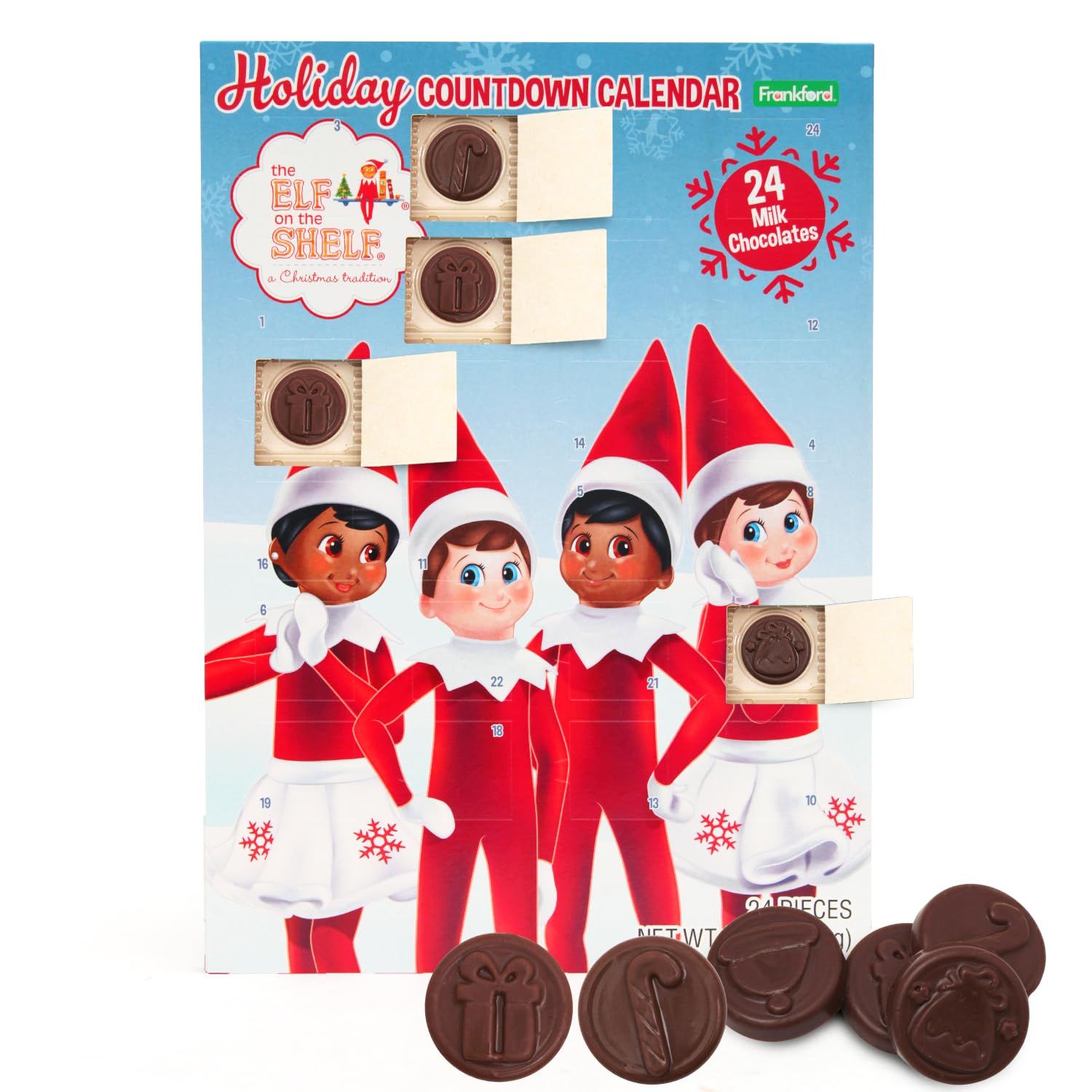 Advent Calendar Milk Chocolate, Indulge in a Festive Candy Advent Calendars with Gourmet Chocolate Pieces for Adults and Kids (Pack of 1)
