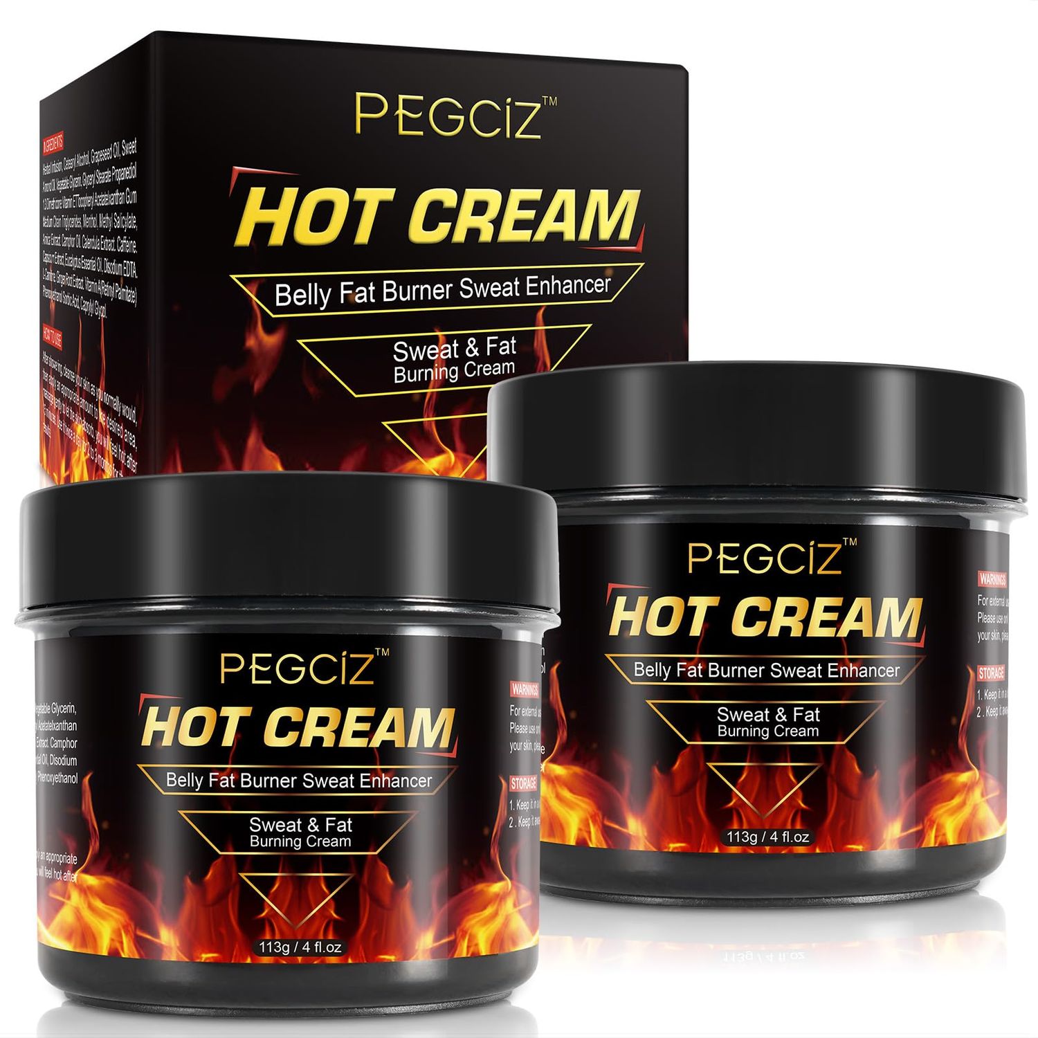 Hot Cream 2 Pack, Sweat Cream for Belly Fat Burner for Women, Fat Burning for Belly Natural Weight Loss, 7 Days Flash, Cellulite Treatment for Thighs Legs Abdomen Arms and Buttocks