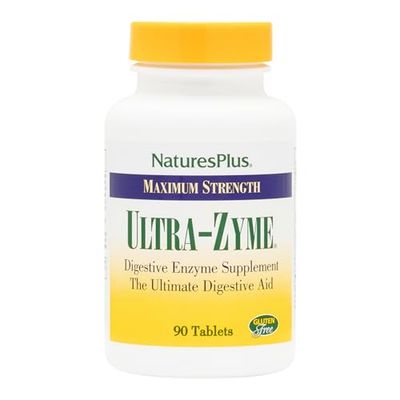Natures Plus UltraZyme - 120 mg Ox Bile, 90 Tablets - Maximum Strength Digestive Enzyme Supplement, Promotes Nutrient Absorption - 45 Servings
