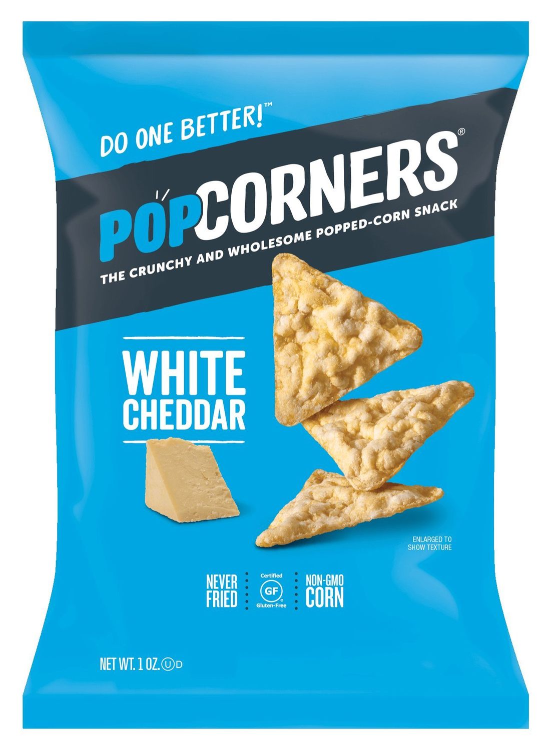 Popcorners Natural Popped Corn Chips 1.1-Ounce Package, White Cheddar Flavor (Pack of 8)