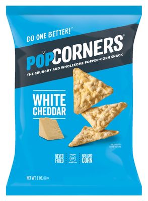 Popcorners Natural Popped Corn Chips 1.1-Ounce Package, White Cheddar Flavor (Pack of 8)