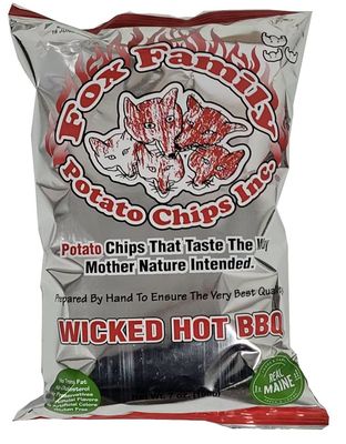 Fox Family Potato Chips, 7oz, Made in Maine - (Wicked Hot BBQ)