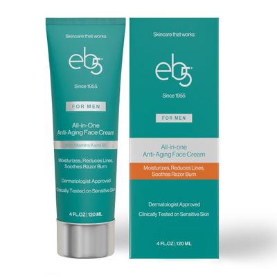eb5 Men s All-in-one Anti-Aging Face Cream Formulated with Retinol, Vitamins E, B5, and A to Moisturize, Reduce Lines and Soothe Razor Burn - 4 Fl Oz