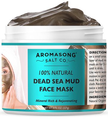100 Pure Dead Sea Mud Mask - 5 Minute Mask - No Ingredients Added - for Face Skincare - Blackhead Remover - Anti-aging - Pore Minimizer