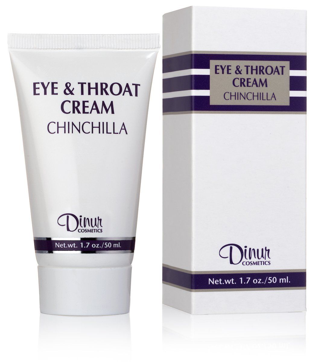 Dinur Cosmetics Chinchilla Eye Throat Cream Reduces Fine Lines Wrinkles Puffy Eyes Under Eye Dark Circles Penetrates Delicate Skin for Men Women 1.7 oz. 50 ml