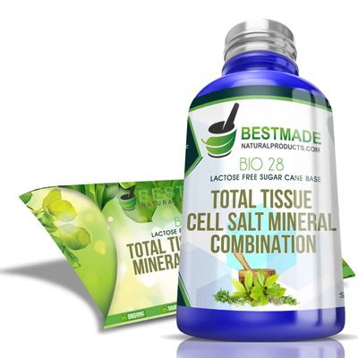 Total Tissue Cell Salt Mineral Combination, Helps Body Absorb Nutrients, Increases Energy Levels, Improves Sleep Patterns, and Restores Vitality Lactose Free, Sugar Cane Base, Vegan, Bio 28