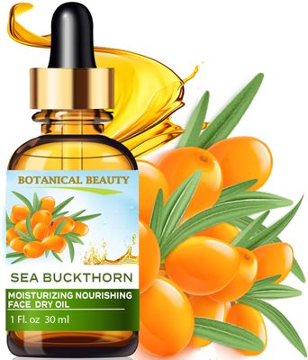 Botanical Beauty SEA BUCKTHORN MOISTURIZING NOURISHING FACE DRY OIL 100 Natural. Rice Bran, Rosehip, Organic Argan, Sea Buckthorn Fruit Oil, Vitamin E. Face Moisturizer, Rejuvenate, Anti-aging