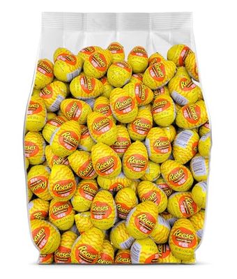 ReesesPeanut Butter Eggs Easter Candy - 24 Individually Wrapped Easter Eggs Bulk - Milk Chocolate Reese Eggs for Basket Stuffers Egg hunt Candy - 24 Pieces Bulk Chocolate