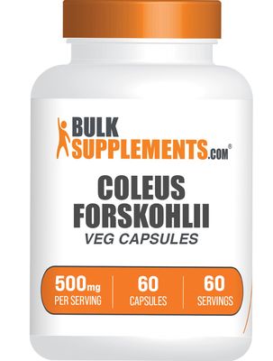 BulkSupplements.com Coleus Forskohlii Extract Capsules - Forskolin Supplement, Forskolin Capsules - Herbal Supplement, Gluten Free, 1 Capsule per Serving, 60 Capsules (Pack of 1)