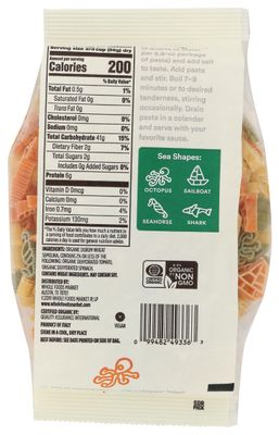 365 by Whole Foods Market, Pasta Sea Shapes Tri Color Organic, 8.8 Ounce