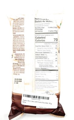 KUPIEC RICE CAKES WITH DARK BELGIAN CHOCOLATE 90G (3.1OZ) 2 PACK