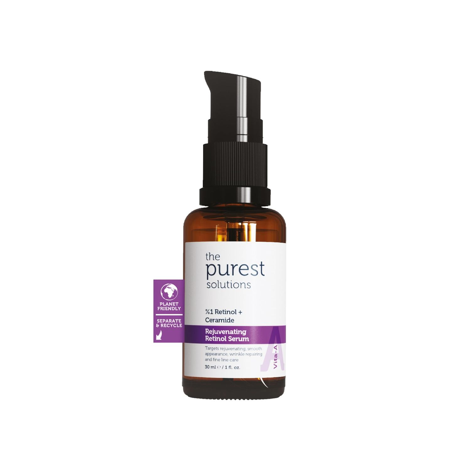 The Purest Solutions Vita-A Rejuvenating Retinol Serum (1 Retinol Ceramide) - Promote Skin Hydration - Reduce Wrinkles, Fine Lines and Signs of Aging - Vegan Cruelty Free (1 fl. oz)