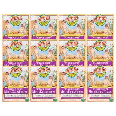 Earth&#39;s Best Organic Baby Food, Organic Whole Grain Multi-Grain Baby Cereal, Non-GMO, Easily Digestible and Iron Fortified Baby Food, 8 oz Box (Pack of 12)