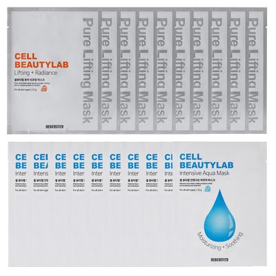 CELL BEAUTYLAB Collagen Face Mask 10 Pack Intensive Aqua Mask 10 Pack