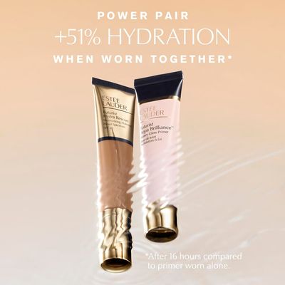 Est e Lauder Futurist Aqua Brilliance Watery Glow Primer with Hylauronic Acid for Triple Moisture, Travel Size, 0.5 Ounce