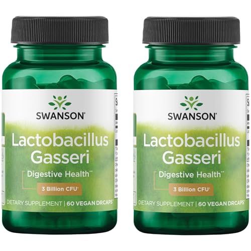 Swanson Lactobacillus Gasseri - Probiotic Supplement Supporting Digestive Health with 3 Billion CFU - Design-Release Satiety Fat Metabolism Support - (60 Veggie Capsules) 2 Pack