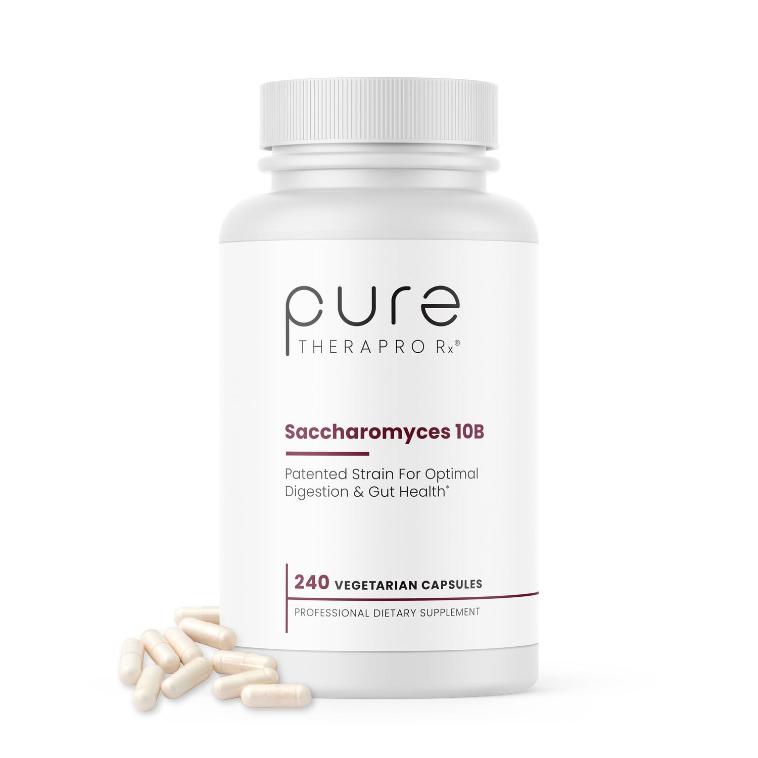 Pure Therapro Rx Saccharomyces 10B - Saccharomyces Boulardii, 10 Billion CFU Per Serving, Patented Strain CNCM I-3799, Probiotic Capsules, Probiotics for Men and Women - 240 Count (Pack of 1)