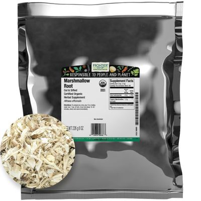 Frontier Co-op Organic Marshmallow Root Herb, Cut and Sifted, 1lb Bulk Bag - Perfect for Marshmallow Root Tea, Powder, Capsules and More