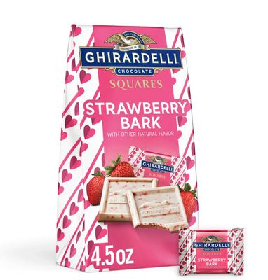 Ghirardelli Valentine Chocolate Square Strawberry Bark Limited Edition 4.5 Oz