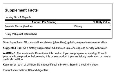 Swanson Raw Prostate Glandular 150 Milligrams 60 Capsules