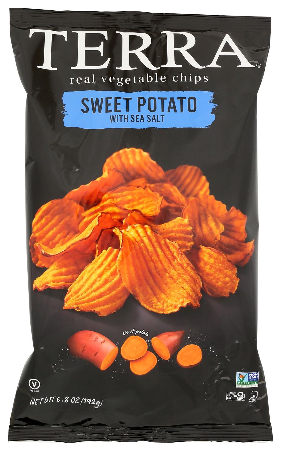 Terra Real Vegetable Chips, Sweet Potato with Sea Salt, Vegan Friendly, Kosher, Gluten Free Non-GMO, 6.8 Ounce (Pack of 6)