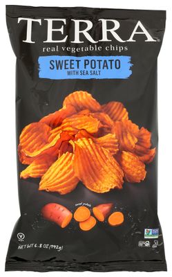 Terra Real Vegetable Chips, Sweet Potato with Sea Salt, Vegan Friendly, Kosher, Gluten Free Non-GMO, 6.8 Ounce (Pack of 6)