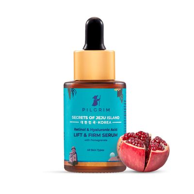 Pilgrim Lift Firm Face Serum Retinol Hyaluronic Acid Anti Aging Serum Firms Skin, Smooths Fine Lines, Restores Elasticity Radiance Lightweight Fast Absorbing 1.01 Fl Oz (30ml)