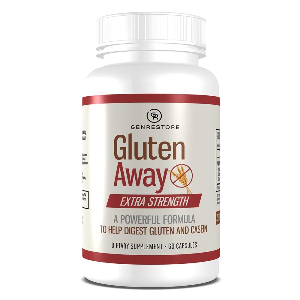Gluten Away Dietary Supplement - Extra Strength Digestive Enzyme Health Gluten Casein, Slower Digestion Release Protein Amino Acid in Bloodstream for Men and Women - 60 Capsules.