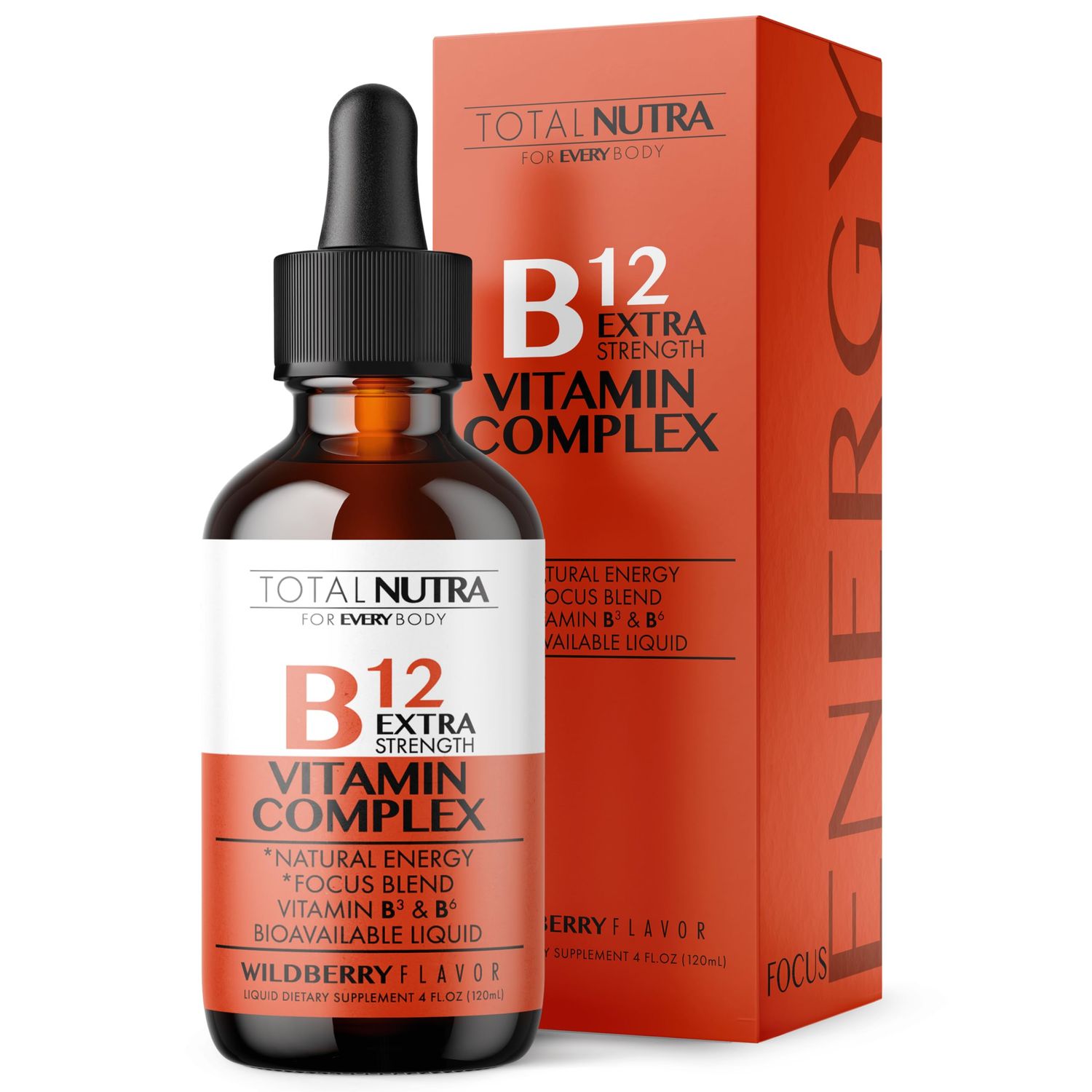 Extra Strength Liquid B12 Vitamin Drops- Vitamins B12, B6, B3- Vegan and Non GMO- Instant Energy, Focus Metabolism Support with Green Tea, Carnitine Ginkgo Biloba- Alternative to B Complex Capsule