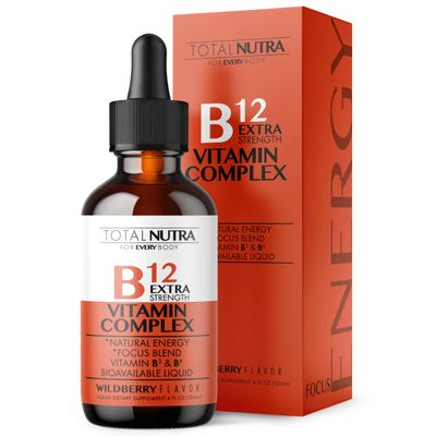 Extra Strength Liquid B12 Vitamin Drops- Vitamins B12, B6, B3- Vegan and Non GMO- Instant Energy, Focus Metabolism Support with Green Tea, Carnitine Ginkgo Biloba- Alternative to B Complex Capsule