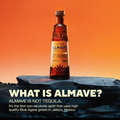 Almave Non-Alcoholic Blue Agave Spirit - The First Alcohol-Free Spirit Made with High Quality Blue Agave Grown in Jalisco, Mexico - Premium Tequila Alternative - Ambar