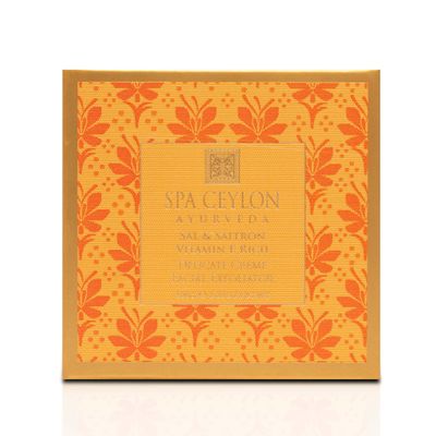 SPA CEYLON Sal and Saffron Vitamin E Enriched Delicate Cream Facial Exfoliator Gentle Scrub Hydrating Formula Natural Glow Clears Clogged Pores
