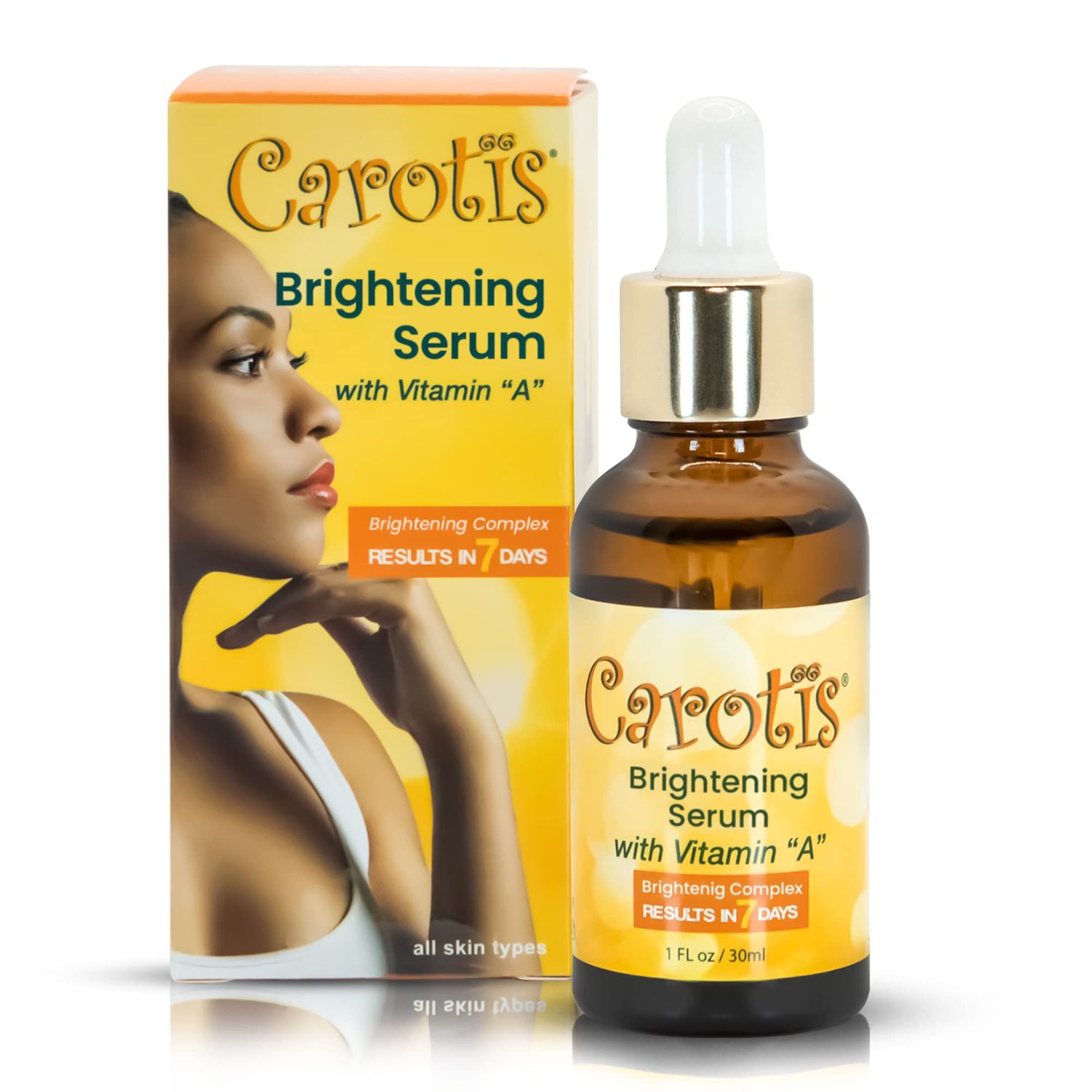 CAROT S, Skin Brightening Serum 1 fl oz 30 ml Helps to Remove Dark Circles, Wrinkles Spots, with Carrot Oil and Vitamin A