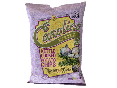 Carolina Kettle Brand Naturally Crispy Kettle Cooked Potato Chips, 4-Pack (Rosemary Garlic)