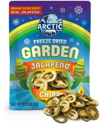 Arctic Farms Garden Freeze Dried Jalapeno Chips, Extra Spicy, Crunchy (Small Bag, Pack of 3)
