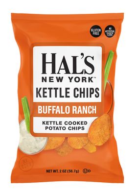 Hal&#39;s New York Kettle Cooked Gluten Free Buffalo Ranch Flavored Potato Chip Crisps, 2 Oz (Pack of 6)