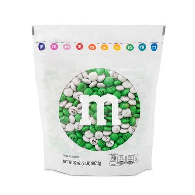 MM S WORLD Pre-Designed St Patricks Day Milk Chocolate Candy-2lbs of Bulk Candy in Resealable Pack for the Perfect Green and White Party,St Patrick&#39;s Day Gift and Sweet Stuff for DIY Party Favors