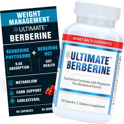 Ultimate Berberine Phytosome for Healthy Weight Management - 9.6X Absorption with Dual Action Formula - For Metabolism, Gut Health, Immunity Cholesterol Support - 1000mg Clinically Proven Supplement